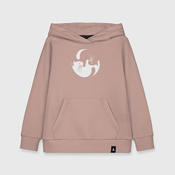 Толстовка детская хлопковая Инь ян котята, цвет: пыльно-розовый