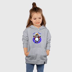 Толстовка детская хлопковая Пингвин на скейте, цвет: меланж — фото 2