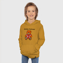 Толстовка детская хлопковая Медведь Марат: разъезд чушпаны, цвет: горчичный — фото 2