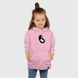 Толстовка детская хлопковая Инь ян чёрный парный, цвет: светло-розовый — фото 2
