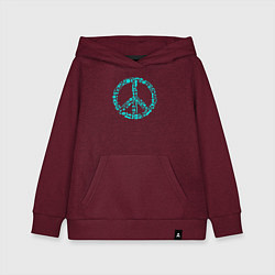 Толстовка детская хлопковая Peace life, цвет: меланж-бордовый