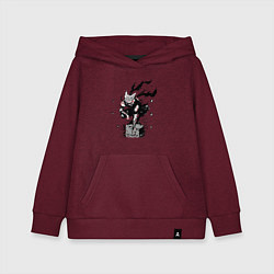 Толстовка детская хлопковая Гароу антигерой, цвет: меланж-бордовый