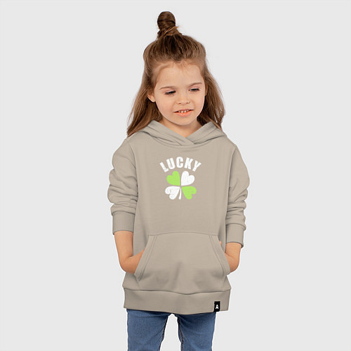 Детская толстовка-худи Lucky day / Миндальный – фото 4