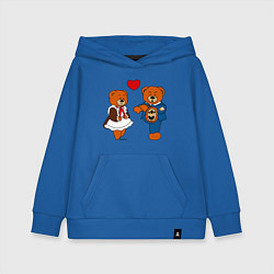 Толстовка детская хлопковая Мишки: Айгуль и Марат, цвет: синий