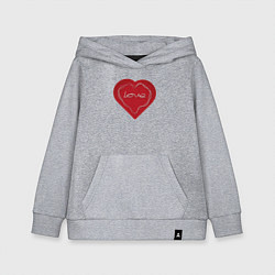 Толстовка детская хлопковая Сердце тонкая геометрия, цвет: меланж