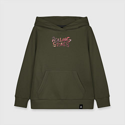 Толстовка детская хлопковая The Rolling Stones - logo, цвет: хаки