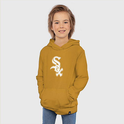 Детская толстовка-худи Chicago white sox - baseball / Горчичный – фото 3