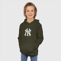 Толстовка детская хлопковая New York yankees - baseball logo, цвет: хаки — фото 2