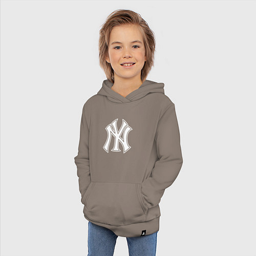 Детская толстовка-худи New York yankees - baseball logo / Утренний латте – фото 3