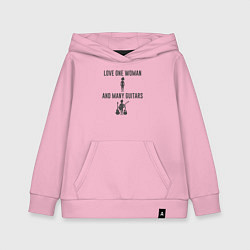 Толстовка детская хлопковая Люблю одну девушку и много гитар, цвет: светло-розовый