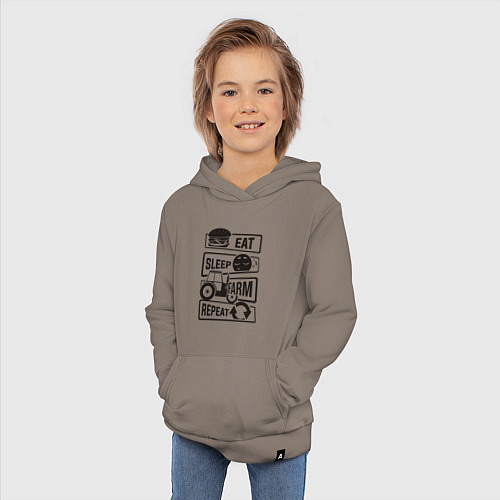 Детская толстовка-худи Есть спать ферма / Утренний латте – фото 3
