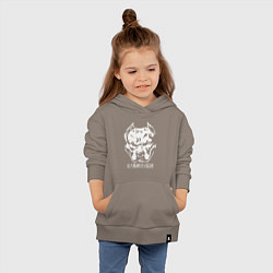 Толстовка детская хлопковая Питбуль воин - оставайся собой, цвет: утренний латте — фото 2