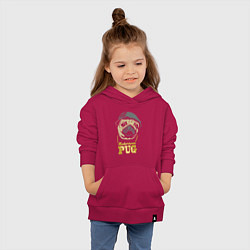 Толстовка детская хлопковая Notorious pug, цвет: маджента — фото 2