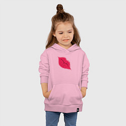 Толстовка детская хлопковая Розовые губки, цвет: светло-розовый — фото 2