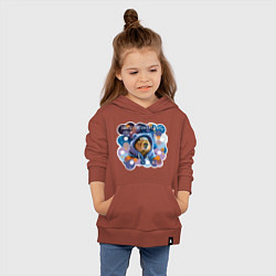 Толстовка детская хлопковая Мем капибара в капюшоне: несу тепло и уют, цвет: кирпичный — фото 2