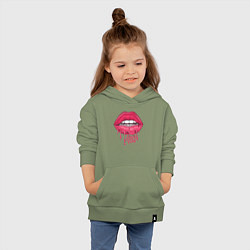 Толстовка детская хлопковая I love you lips, цвет: авокадо — фото 2