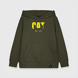 Толстовка детская хлопковая Cat облик, цвет: хаки