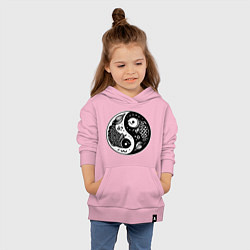 Толстовка детская хлопковая Две рыбы символ инь янь, цвет: светло-розовый — фото 2