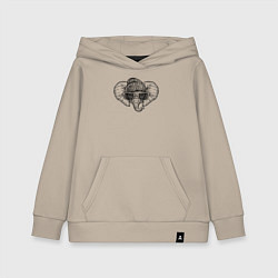 Толстовка детская хлопковая Слоненок хипстер, цвет: миндальный