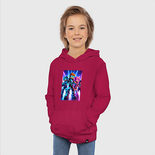 Детская толстовка-худи Minecraft - characters ai art / Маджента – фото 3