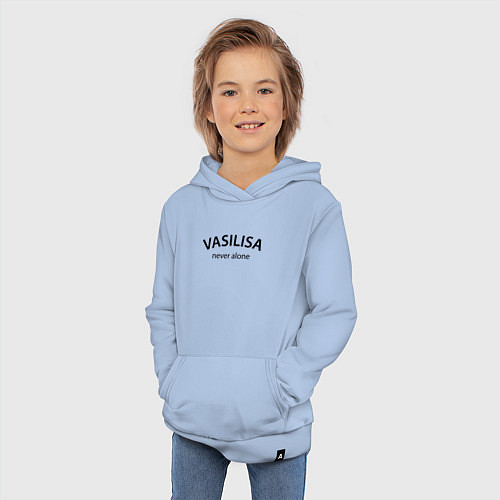 Детская толстовка-худи Vasilisa never alone - motto / Мягкое небо – фото 3