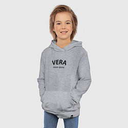 Толстовка детская хлопковая Vera never alone - motto, цвет: меланж — фото 2