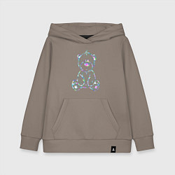 Толстовка детская хлопковая Игрушка - мишка радужный, цвет: утренний латте