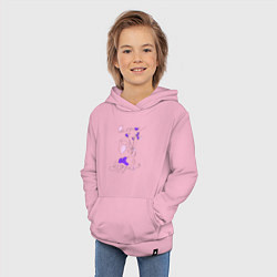Толстовка детская хлопковая Весна в душе лайн арт портрет девушки, цвет: светло-розовый — фото 2