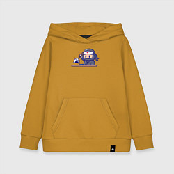 Толстовка детская хлопковая Суши самурай, цвет: горчичный