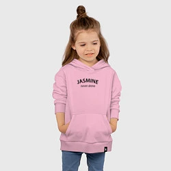 Толстовка детская хлопковая Jasmine never alone - motto, цвет: светло-розовый — фото 2