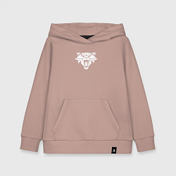 Толстовка детская хлопковая Знак школы кота с потертостями - Ведьмак 3, цвет: пыльно-розовый