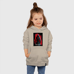Толстовка детская хлопковая Assassins creed на фоне красной стены, цвет: миндальный — фото 2