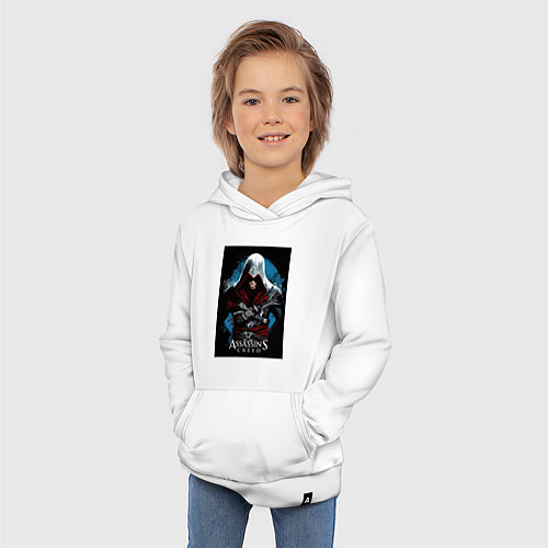 Детская толстовка-худи Assassins creed строгий костюм / Белый – фото 3