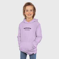 Толстовка детская хлопковая Margarita never alone - motto, цвет: лаванда — фото 2