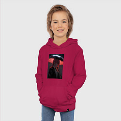 Толстовка детская хлопковая Человек-бензопила Макима, цвет: маджента — фото 2