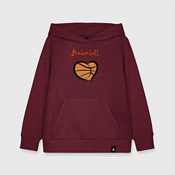 Толстовка детская хлопковая Basket lover, цвет: меланж-бордовый
