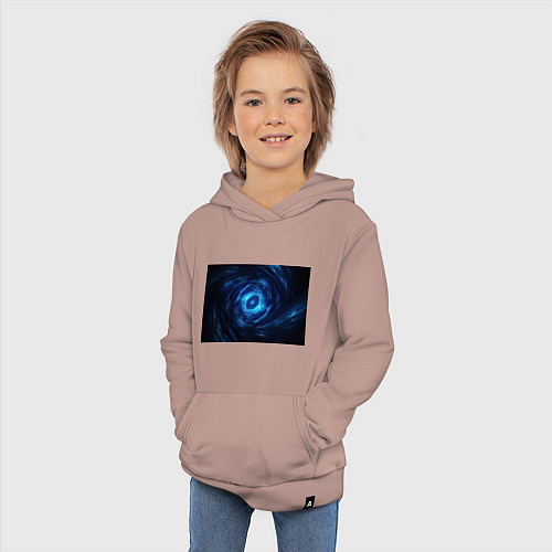 Детская толстовка-худи Взрыв синий геометрической абстракции / Пыльно-розовый – фото 3