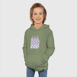 Толстовка детская хлопковая Утки в строю, цвет: авокадо — фото 2