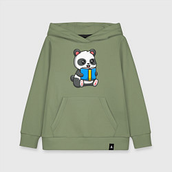 Детская толстовка-худи Панда читает