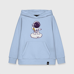 Толстовка детская хлопковая Космонавт с молнией, цвет: мягкое небо