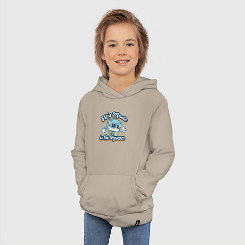 Детская толстовка-худи 80 s music is the answer / Миндальный – фото 3