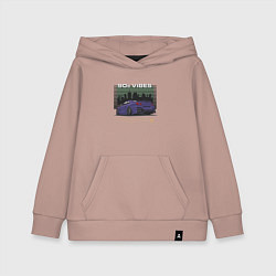 Толстовка детская хлопковая Nissan gtr вайбы 90х, цвет: пыльно-розовый