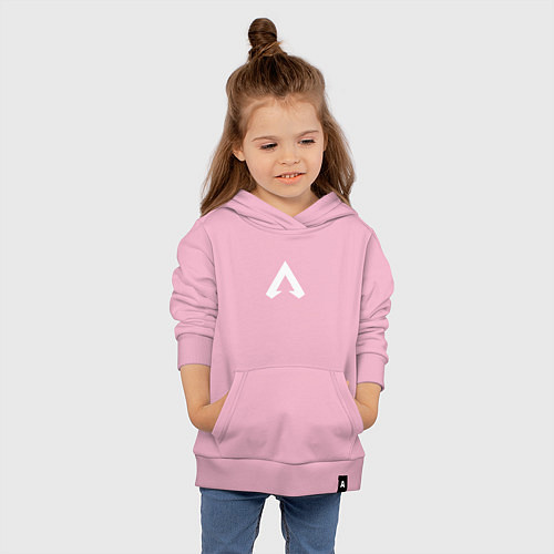 Детская толстовка-худи Logo apex / Светло-розовый – фото 4