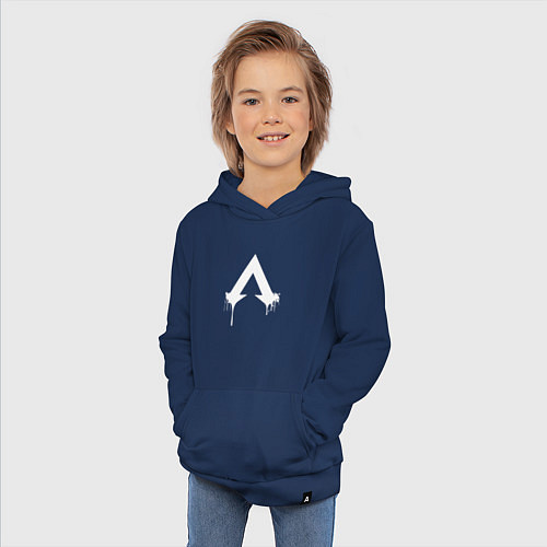 Детская толстовка-худи Логотип Apex с подтеками / Тёмно-синий – фото 3