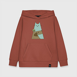 Толстовка детская хлопковая Собачка птичка кошечка, цвет: кирпичный