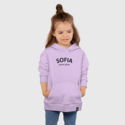 Толстовка детская хлопковая Sofia never alone - motto, цвет: лаванда — фото 2