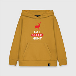 Толстовка детская хлопковая Есть спать охотиться на оленей, цвет: горчичный