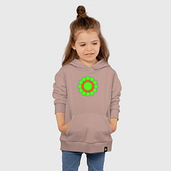 Толстовка детская хлопковая Окружности по кругу, цвет: пыльно-розовый — фото 2
