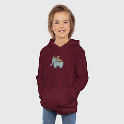 Толстовка детская хлопковая Cute elephant, цвет: меланж-бордовый — фото 2