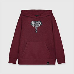 Толстовка детская хлопковая Ethnic elephant, цвет: меланж-бордовый